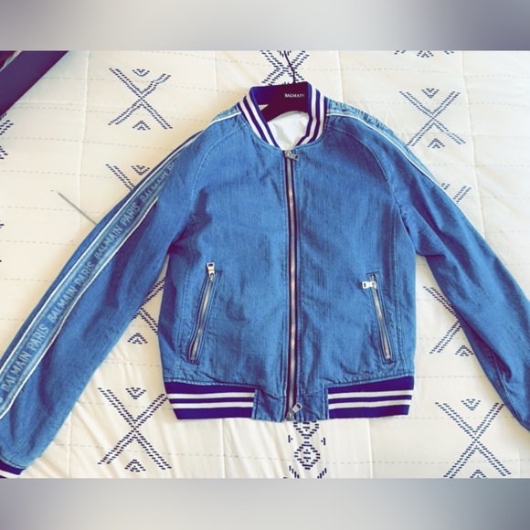 Denim  Balmain Bomber jacket - Picture 2 of 5